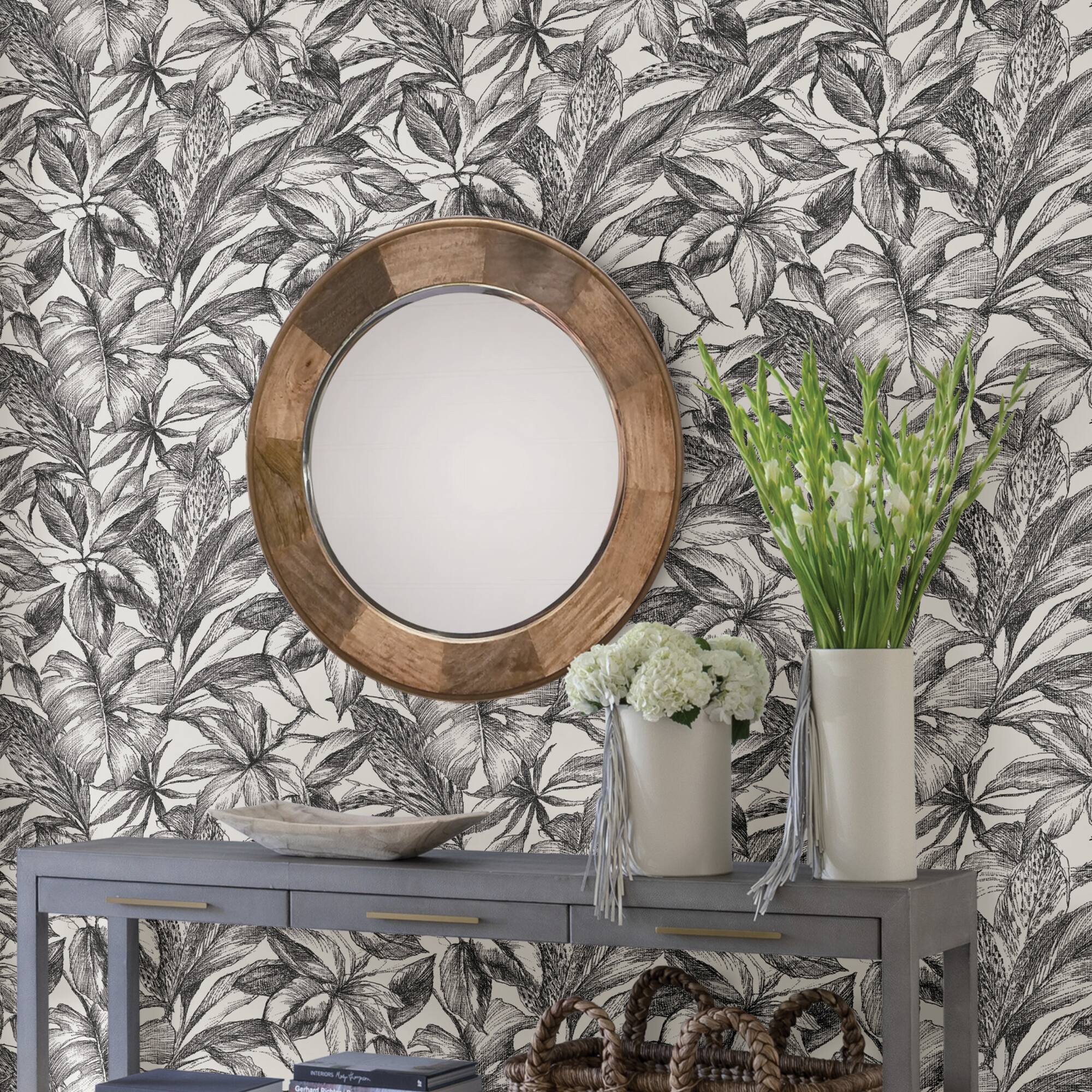 NuWallpaper Black Canopy Peel & Stick Wallpaper